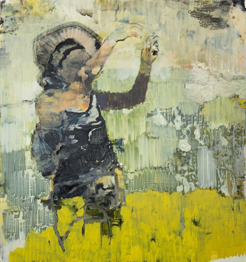 Anemochorie, 2020, Acryl / Öl auf Leinwand, 157 x 147 cm
